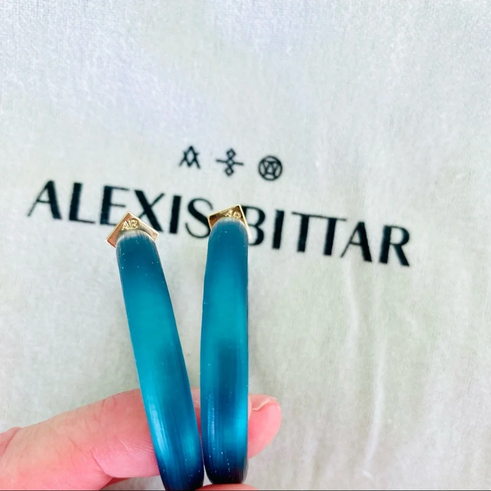 Alexis Bittar Lucite Hoops NWT - Picture 3 of 14